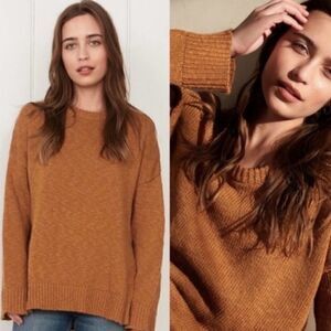 Jenni Kayne Cotton Linen Boyfriend Sweater, Amber, size XS